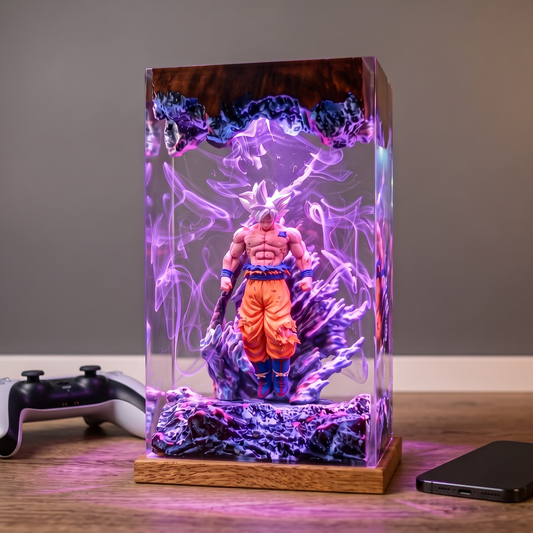 Anime Warrior Resin Lamp – Handmade Gaming Room Decor & Anime Fan Gift
