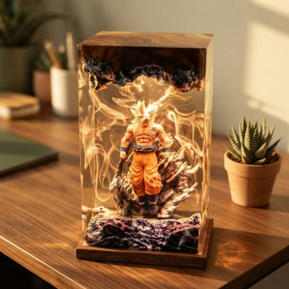 Anime Warrior Resin Lamp – Handmade Gaming Room Decor & Anime Fan Gift