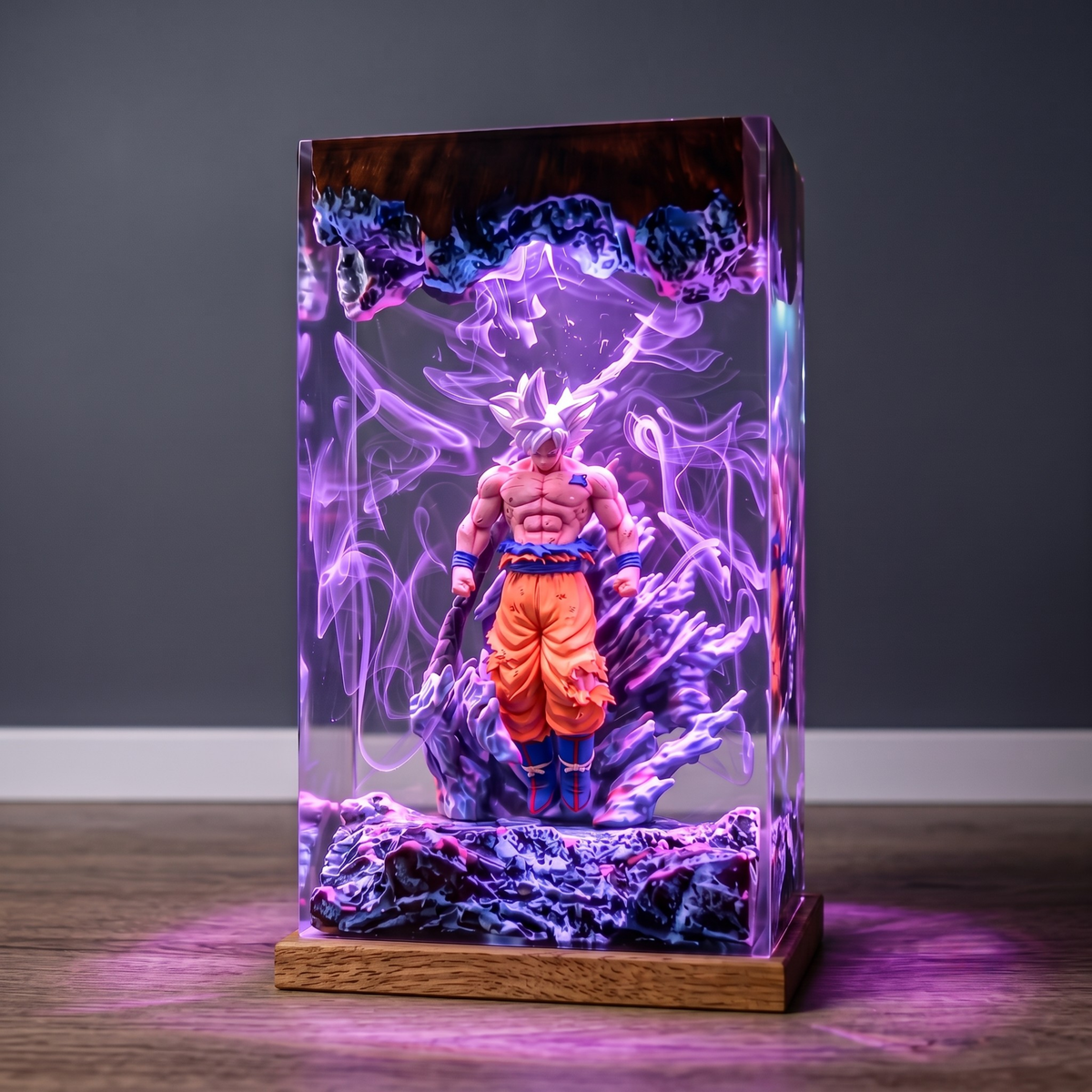 Anime Warrior Resin Lamp – Handmade Gaming Room Decor & Anime Fan Gift