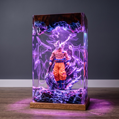 Anime Warrior Resin Lamp – Handmade Gaming Room Decor & Anime Fan Gift