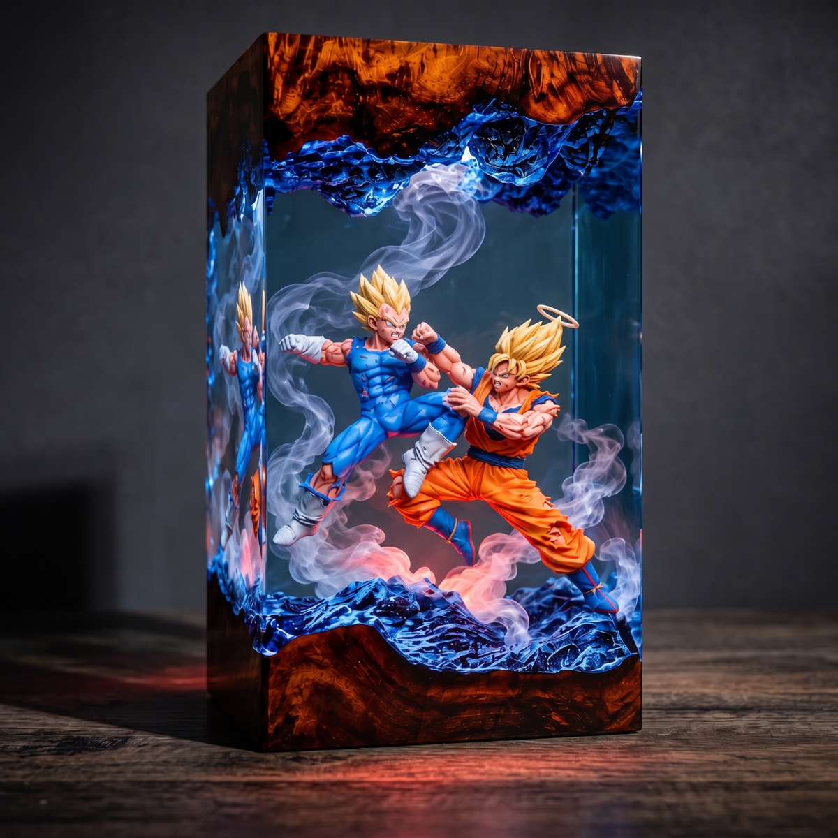 Legendary Battle Anime Resin Lamp - Epic Dual Fighter Diorama LED Night Light