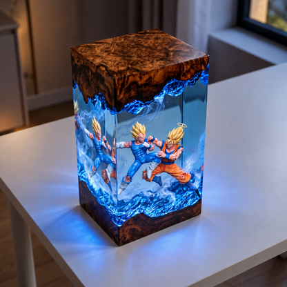 Legendary Battle Anime Resin Lamp - Epic Dual Fighter Diorama LED Night Light