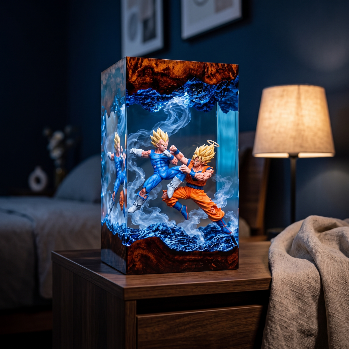 Legendary Battle Anime Resin Lamp - Epic Dual Fighter Diorama LED Night Light
