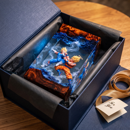 Legendary Battle Anime Resin Lamp - Epic Dual Fighter Diorama LED Night Light