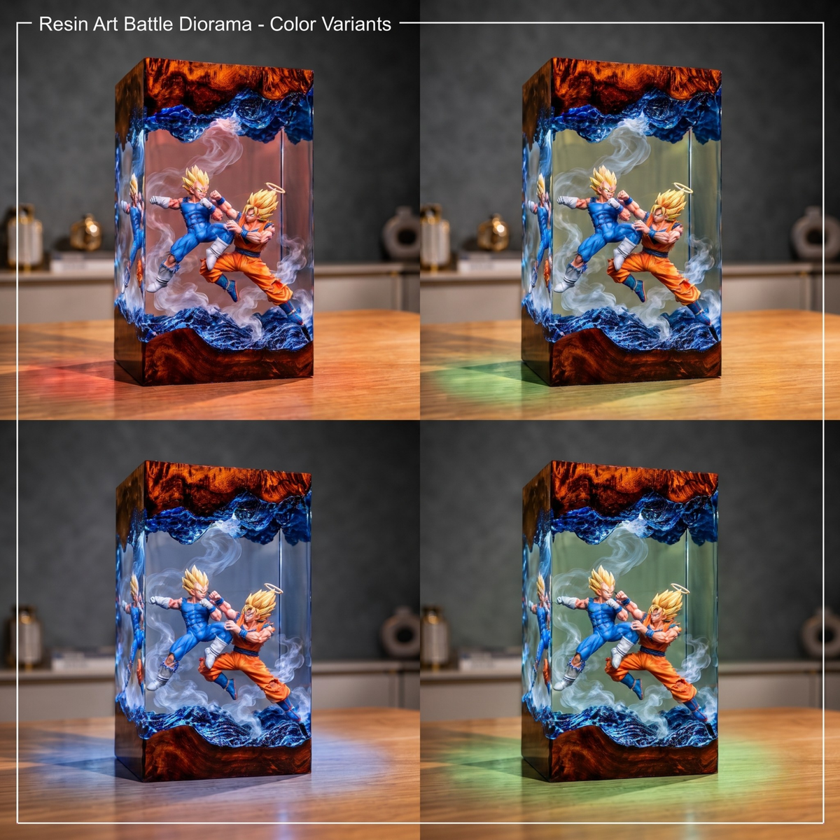 Legendary Battle Anime Resin Lamp - Epic Dual Fighter Diorama LED Night Light