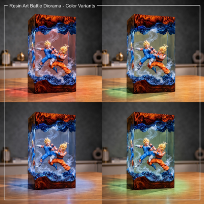 Legendary Battle Anime Resin Lamp - Epic Dual Fighter Diorama LED Night Light