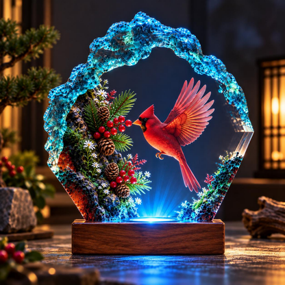 Red Cardinal Resin Night Light - Meaningful Bird Lover Gift