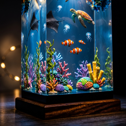 Sea Turtle & Manta Ray Coral Reef Night Light