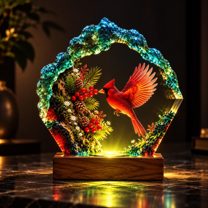Red Cardinal Resin Night Light - Meaningful Bird Lover Gift