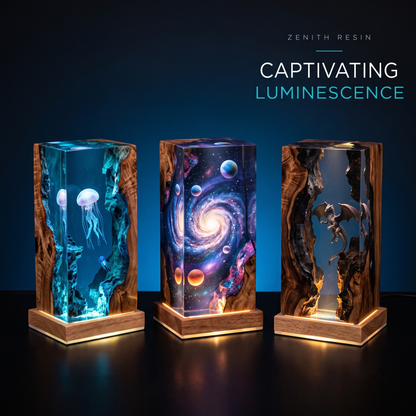 Custom Resin Lamp – Personalized Handmade Epoxy LED Night Light, Unique Custom Gift