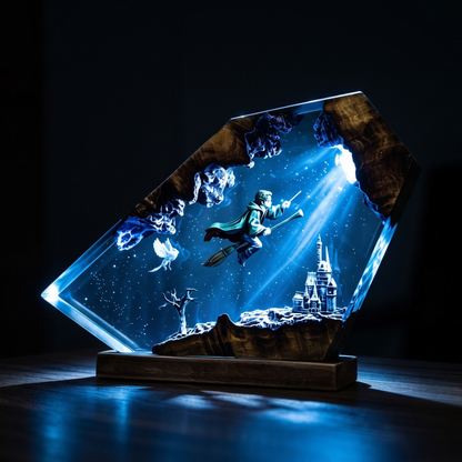 Handmade Harry Potter Resin Lamp - Wizard Resin Lamp - Epoxy Magical Castle Night Light