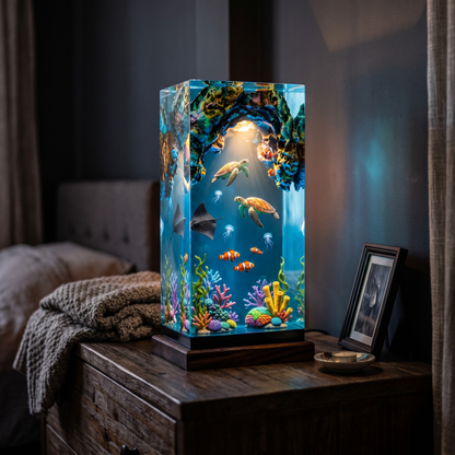 Sea Turtle & Manta Ray Coral Reef Night Light