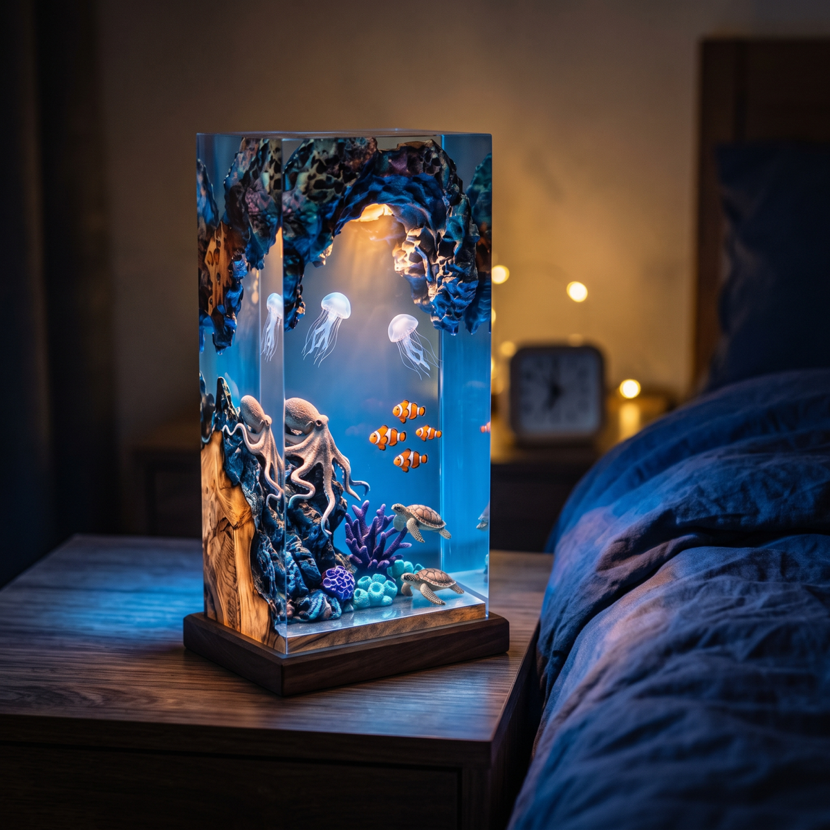 Octopus & Jellyfish Epoxy Resin Night Light
