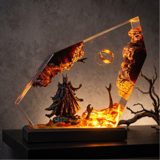 Fantasy Flame Ring Resin Lamp, Epoxy Resin 3D Model, A Unique Gift for Fantasy Lovers