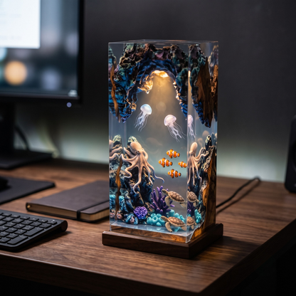 Octopus & Jellyfish Epoxy Resin Night Light