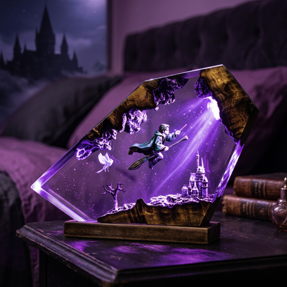 Handmade Harry Potter Resin Lamp - Wizard Resin Lamp - Epoxy Magical Castle Night Light