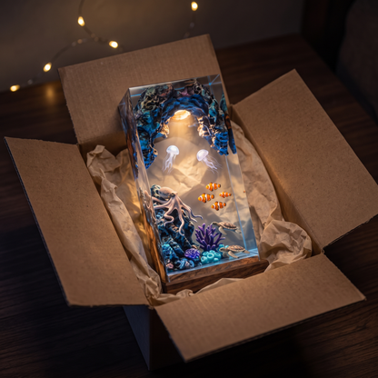 Octopus & Jellyfish Epoxy Resin Night Light