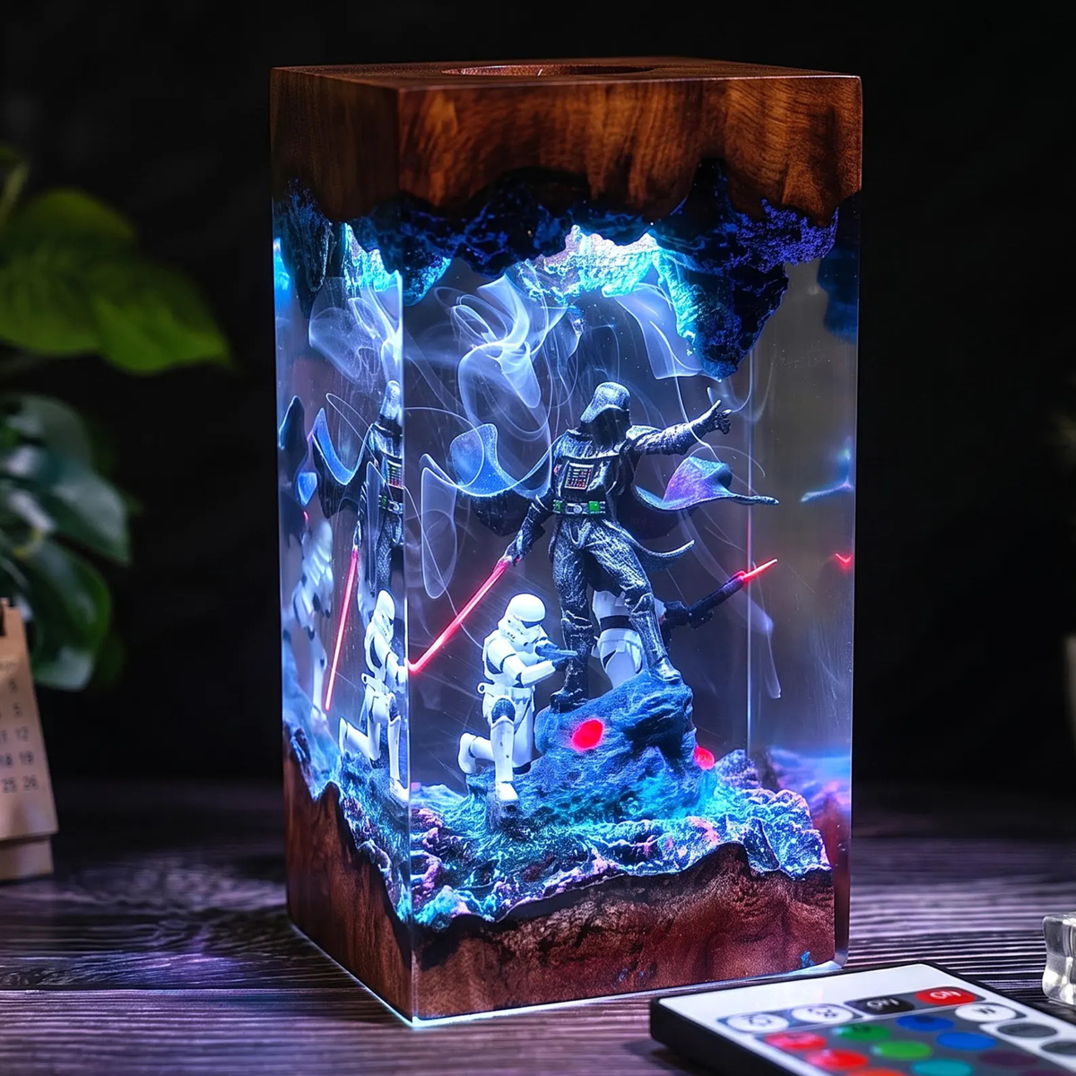 Dark Tyrant Diorama Lamp - Galaxy Wars Resin Desk Lamp
