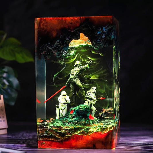 Dark Tyrant Diorama Lamp - Galaxy Wars Resin Desk Lamp