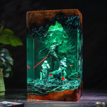 Dark Tyrant Diorama Lamp - Galaxy Wars Resin Desk Lamp