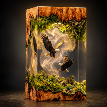 Bald Eagle Resin Lamp - Mountain Diorama Epoxy Night Light (Copy)