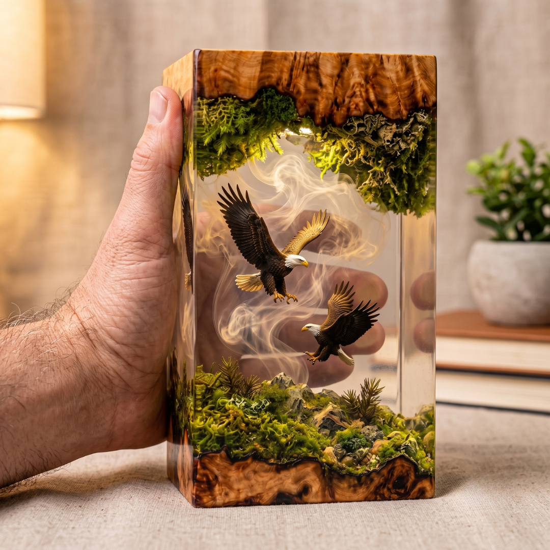 Bald Eagle Resin Lamp - Mountain Diorama Epoxy Night Light (Copy)