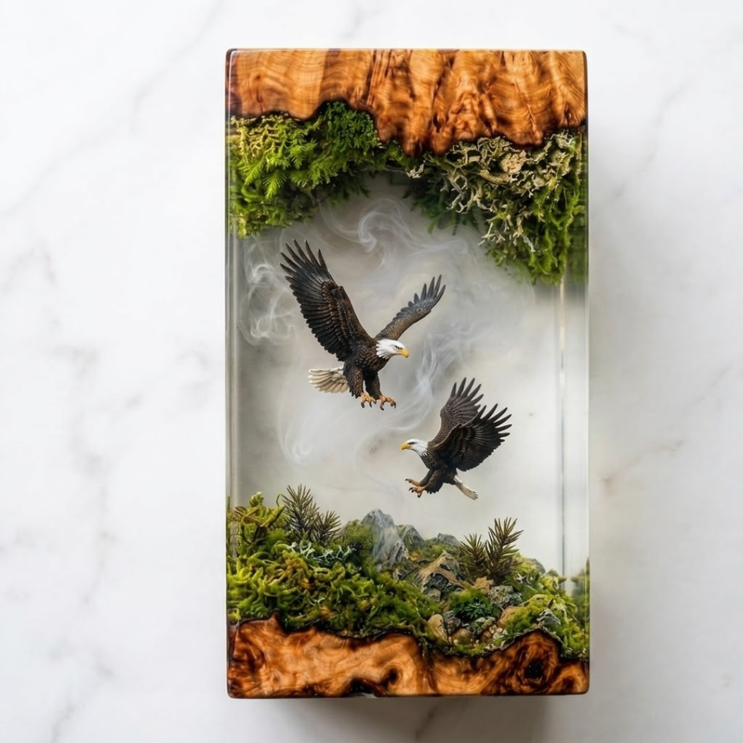 Bald Eagle Resin Lamp - Mountain Diorama Epoxy Night Light (Copy)