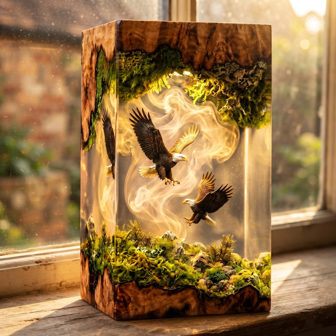 Bald Eagle Resin Lamp - Mountain Diorama Epoxy Night Light (Copy)
