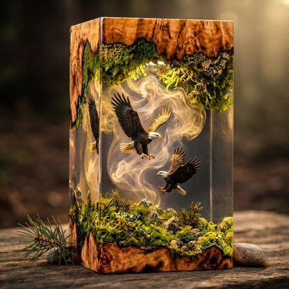 Bald Eagle Resin Lamp - Mountain Diorama Epoxy Night Light (Copy)