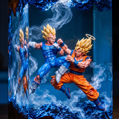 Legendary Battle Anime Resin Lamp - Epic Dual Fighter Diorama LED Night Light