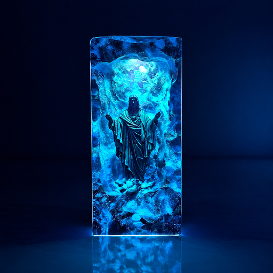 Jesus Resin Lamp – Handmade Christian LED Night Light