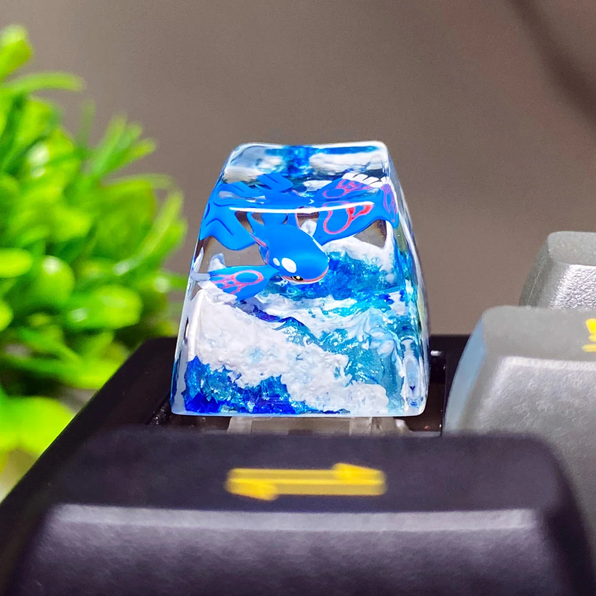 Kyo Surfing Ocean Waves Resin Keycap, Legendary Water Character Artisan Keycap for Mechanical Keyboard