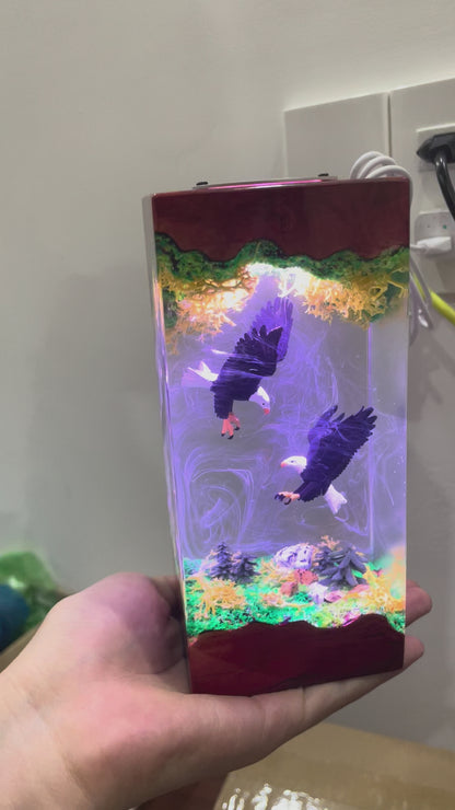 Bald Eagle Resin Lamp - Mountain Diorama Epoxy Night Light (Copy)