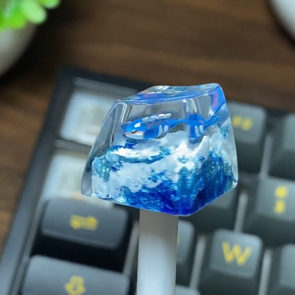 Kyo Surfing Ocean Waves Resin Keycap, Legendary Water Character Artisan Keycap for Mechanical Keyboard