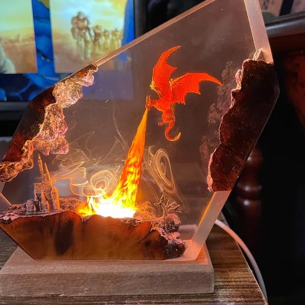 Customer photo of Fire Dragon Resin Lamp