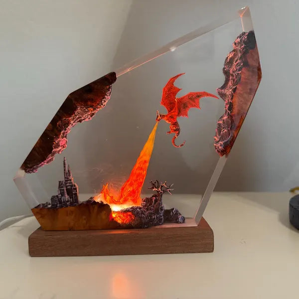 Customer photo of Fire Dragon Resin Lamp